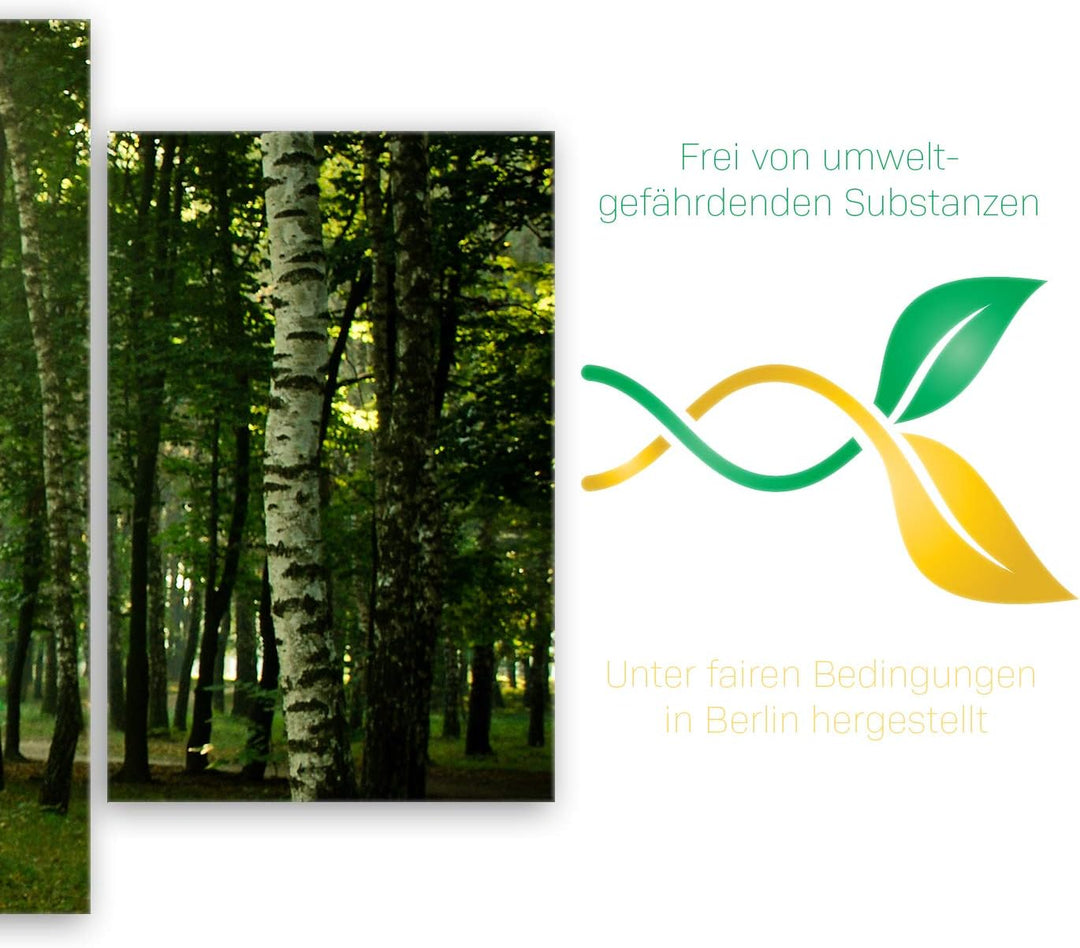 ge Bildet Bild auf Leinwand | Landschaftsbilder - Wald I in 100x50 cm mehrteilig als Wandbild | Wand