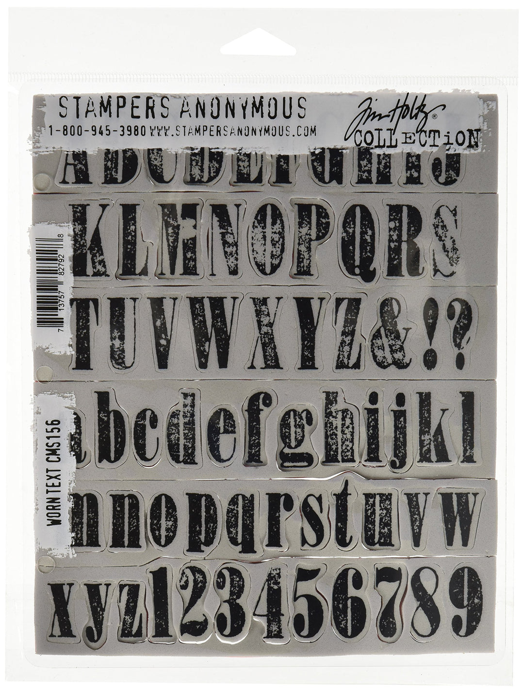 Stampers Anonymous Tim Holtz Haftende Stempelsets, künstlerische Werkzeuge, Gummistempel Text mit Vi