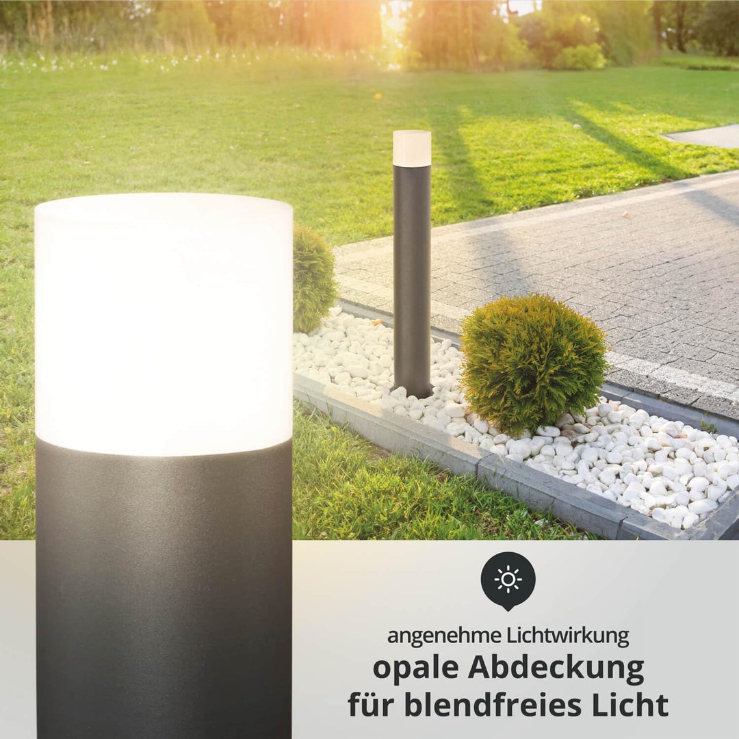 LED Universum Aussenstehleuchte Wegeleuchte 60cm Ø9cm anthrazit aus sehr dickem robustem Aluminium,