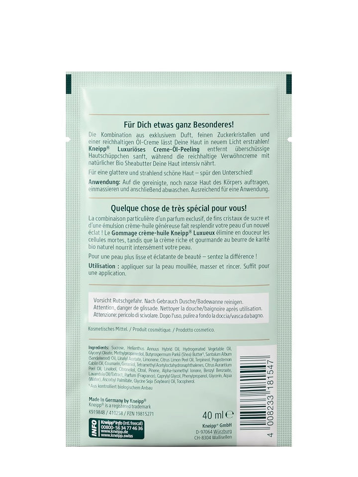 Kneipp Luxuriöses Creme-Öl-Peeling - Körperpeeling mit Bio Sheabutter und feinen Zuckerkristallen -