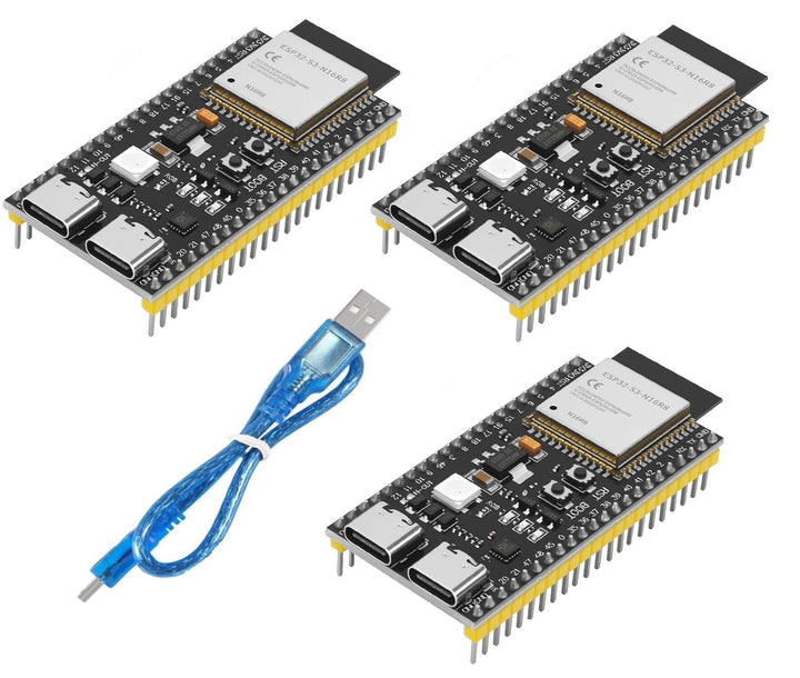 DUBEUYEW 3PCS ESP32-S3 ESP32-S3-DevKitC-1 N16R8 WiFi-Modul + 5.0 Bluetooth Internet Development Boar