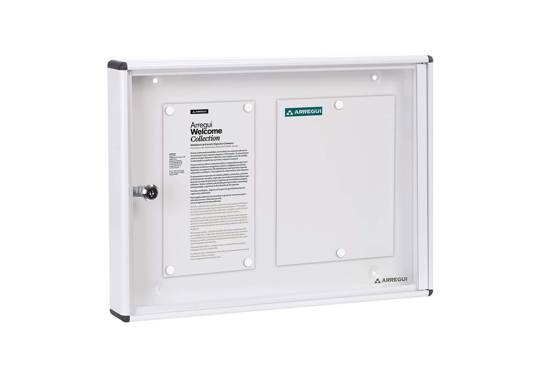 ARREGUI PAN41 Schaukasten aus Aluminium für 2 DIN A4 Blätter | Rostfreier Schaukasten | Magnetischer