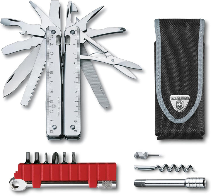 Victorinox, Multifunktionstool, Swiss Tool X Plus Ratchet, Taschen Werkzeug, 40 Funktionen, Kombi-Sp