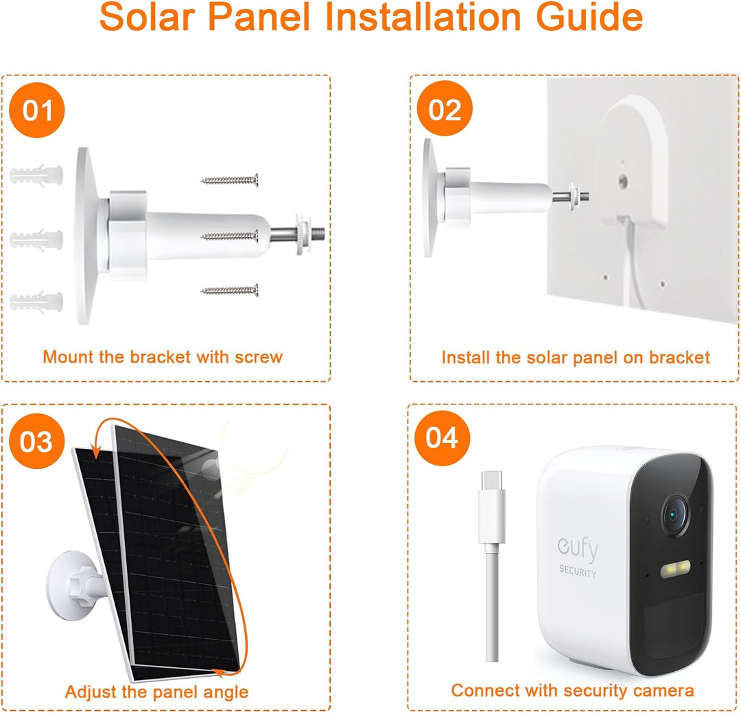 VUEBEE Solarpanel für Eufy Kamera, 7W Solarpanel für Eufy E, 2C/2C Pro, 2/2Pro, E20/E40, Solarpanel