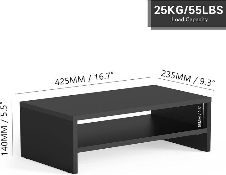 FITUEYES Monitorständer Bildschirmständer aus Holz Ergonomischem Laptop-Druckerständer für Monitor L