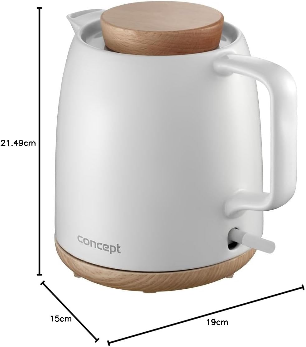 Concept RK0085 Keramik-Wasserkocher Elegant 1 l weiss