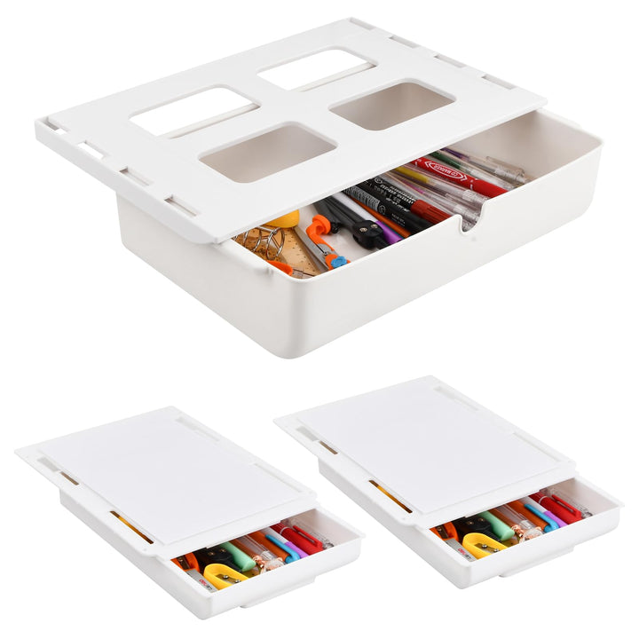 3 Stück Schublade unter Schreibtisch, Versteckte Schubladenbox, Schubladen Organizer Aufbewahrungsbo