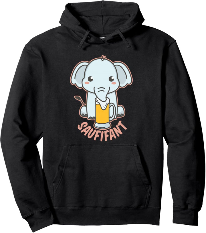 Saufifant Pulli Elefant Saufen Sauf Saufpartnerin Saufparty Pullover Hoodie