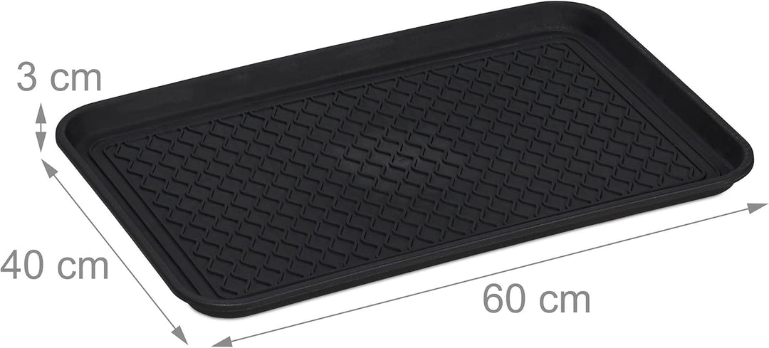 Relaxdays Schuhabtropfschale XL, 3er Set, Unterlage für nasse Schuhe, 60 x 40 cm, grosse Schuhablage