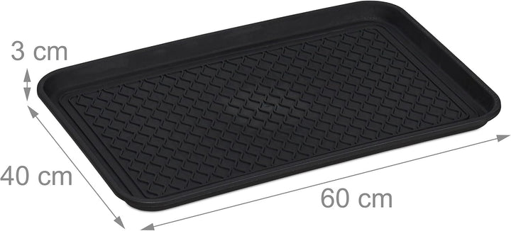 Relaxdays Schuhabtropfschale XL, 3er Set, Unterlage für nasse Schuhe, 60 x 40 cm, grosse Schuhablage