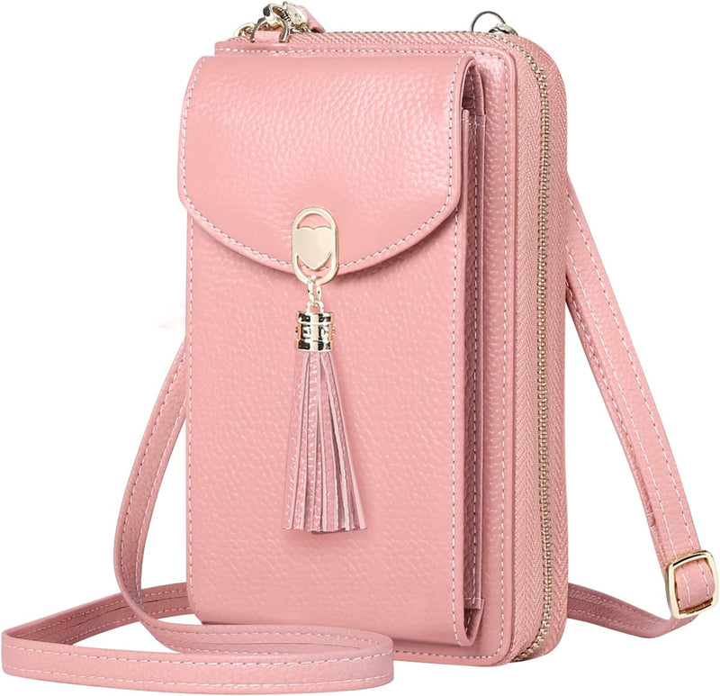 BTNEEU Handytasche zum Umhängen Damen Leder Handy Umhängetasche RFID Schutz Kleine Crossbody Tasche