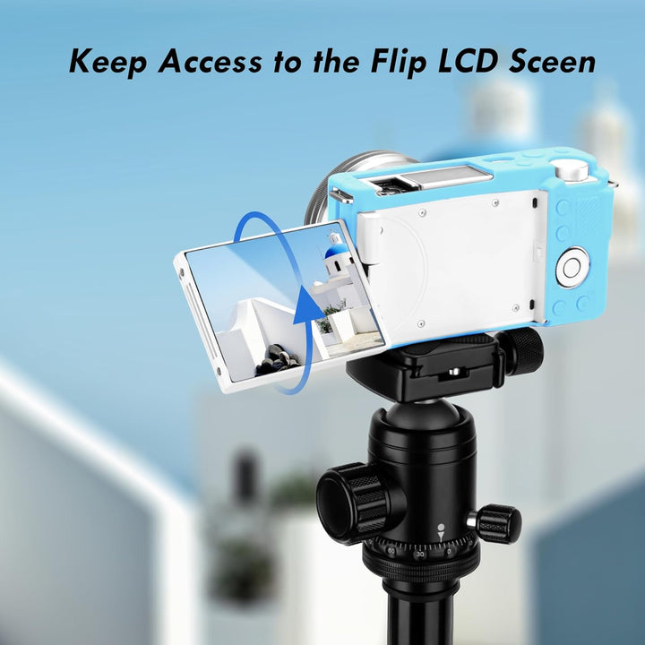 Rieibi ZVE10 Hülle, Weiche Silikon-Schutzhülle für Sony ZV-E10 ZVE10 Kamera, blau, Kameratasche, bla