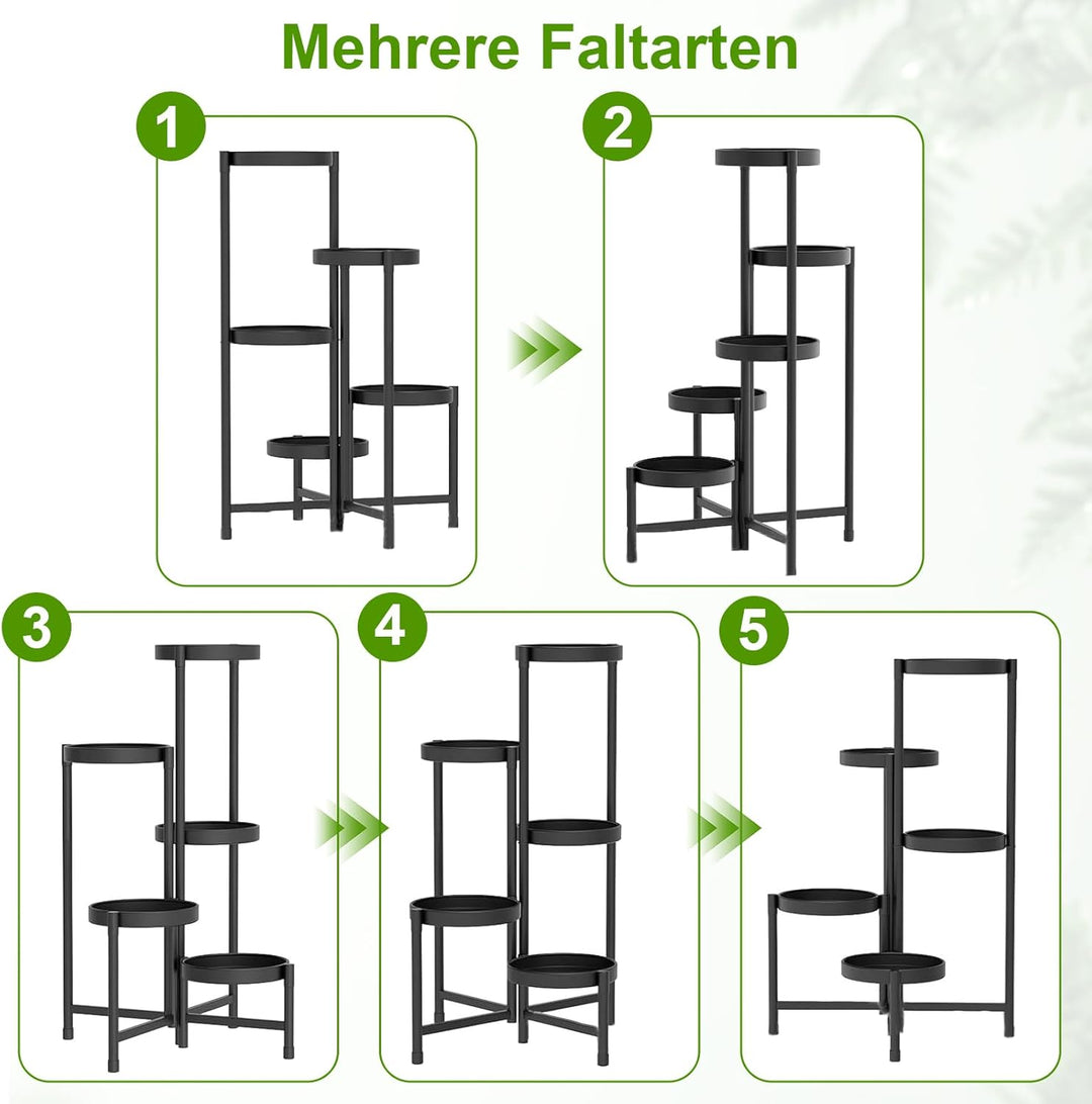 Blumenständer Metall 5 Ebenen, Pflanzenregal Indoor Moderner Pflanzenständer, Pflanzenhocker丨Blumenr