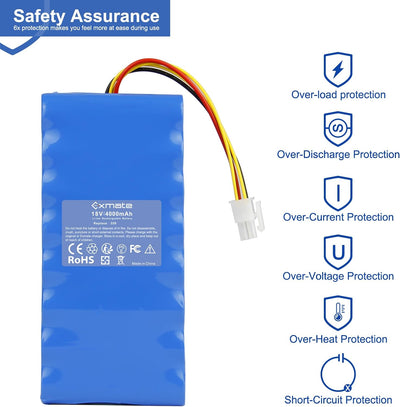 Exmate 18V 4000mAh Akku Ersatzakku für Husqvarna Automower 320, 330X, 420, 430, 430X, 440, 450X, 520