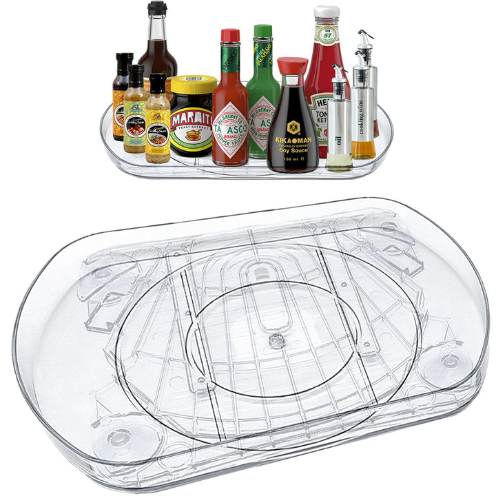 Kühlschrank Drehteller Organizer, Lazy Susan Rechteckig, Drehteller Kühlschrank 40 cm, rutschfest, S