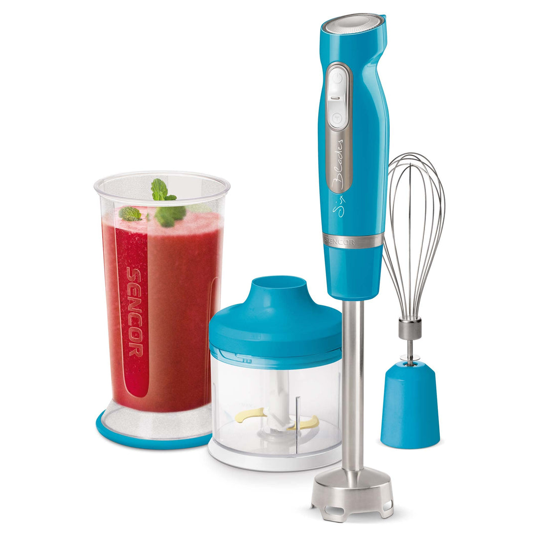 SENCOR Sencor Stabmixer mit 6 Klingen aus Titan/Ice Crash, Türkis 800 ml, 500 ml Türkis, 800 ml, 500