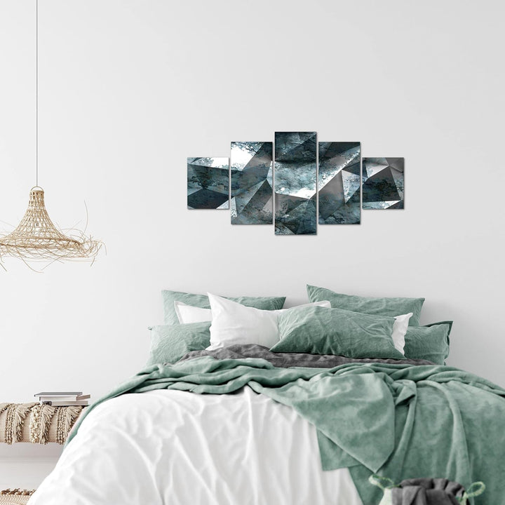Runa Art Wandbilder 3D Effekt 5 Teilig Bild auf Vlies Leinwand Deko Wohnzimmer Abstrakt Illusion Bla