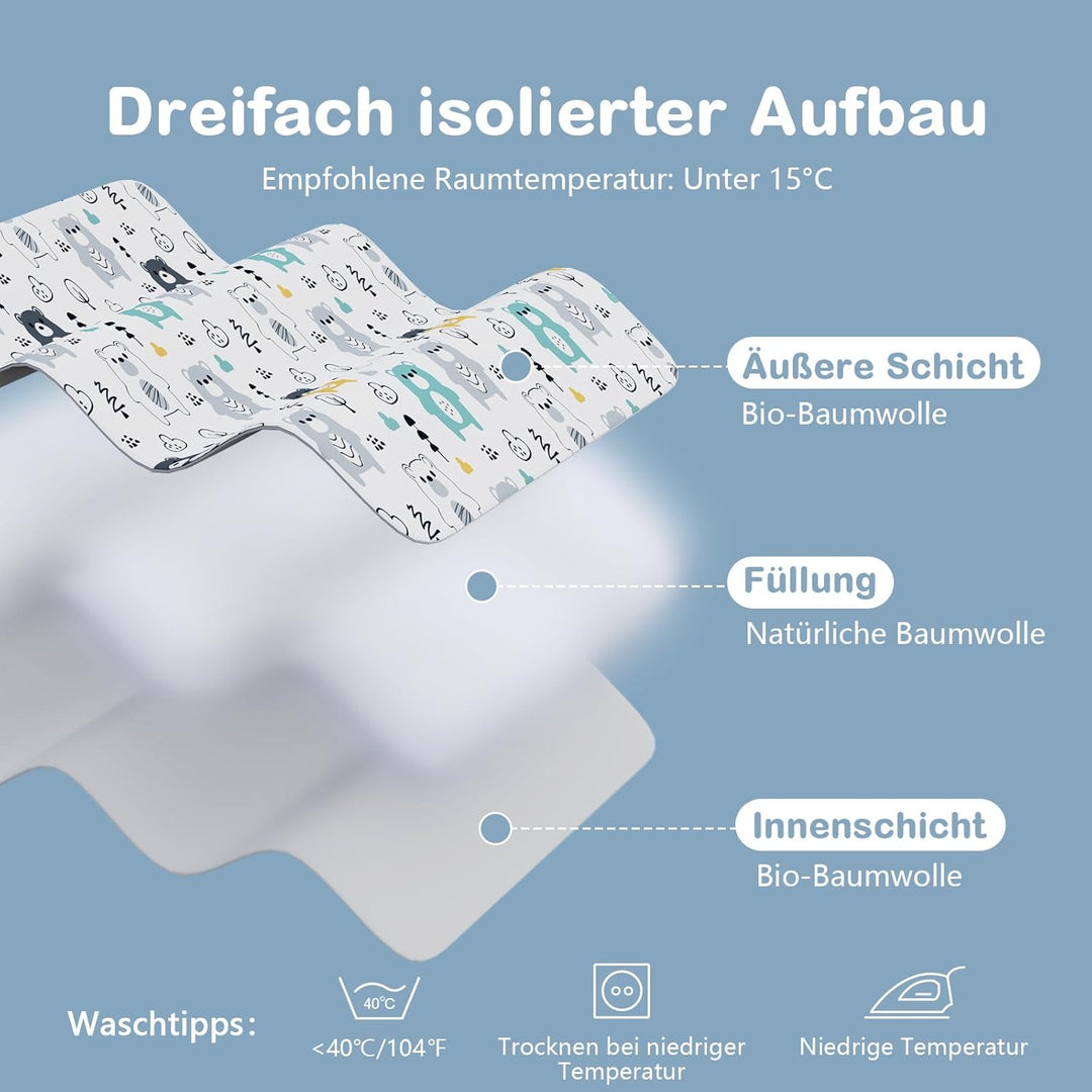 Baby Schlafsack 3.5 Tog Winter Langarm von Geburt bis 4 Jahre alt | 100% Baumwolle ,Abnehmbare Ärmel