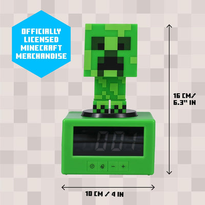 Paladone Minecraft Creeper Wecker - Offiziell Lizenziertes Icon mit Minecraft Musik & Nachtlicht für