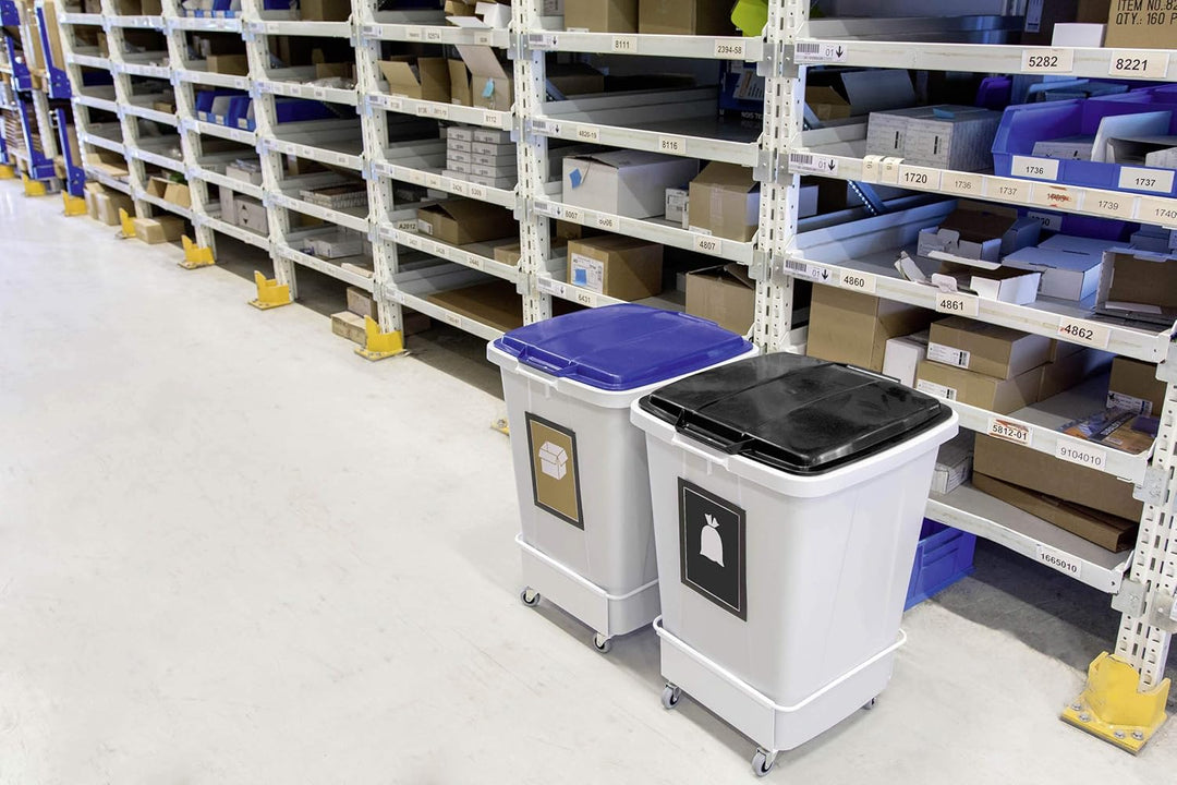 Durable Durabin Abfalleimer / Wertstofftonne 90 Liter, lebensmittelecht, mit Tragegriffen, grau, 180