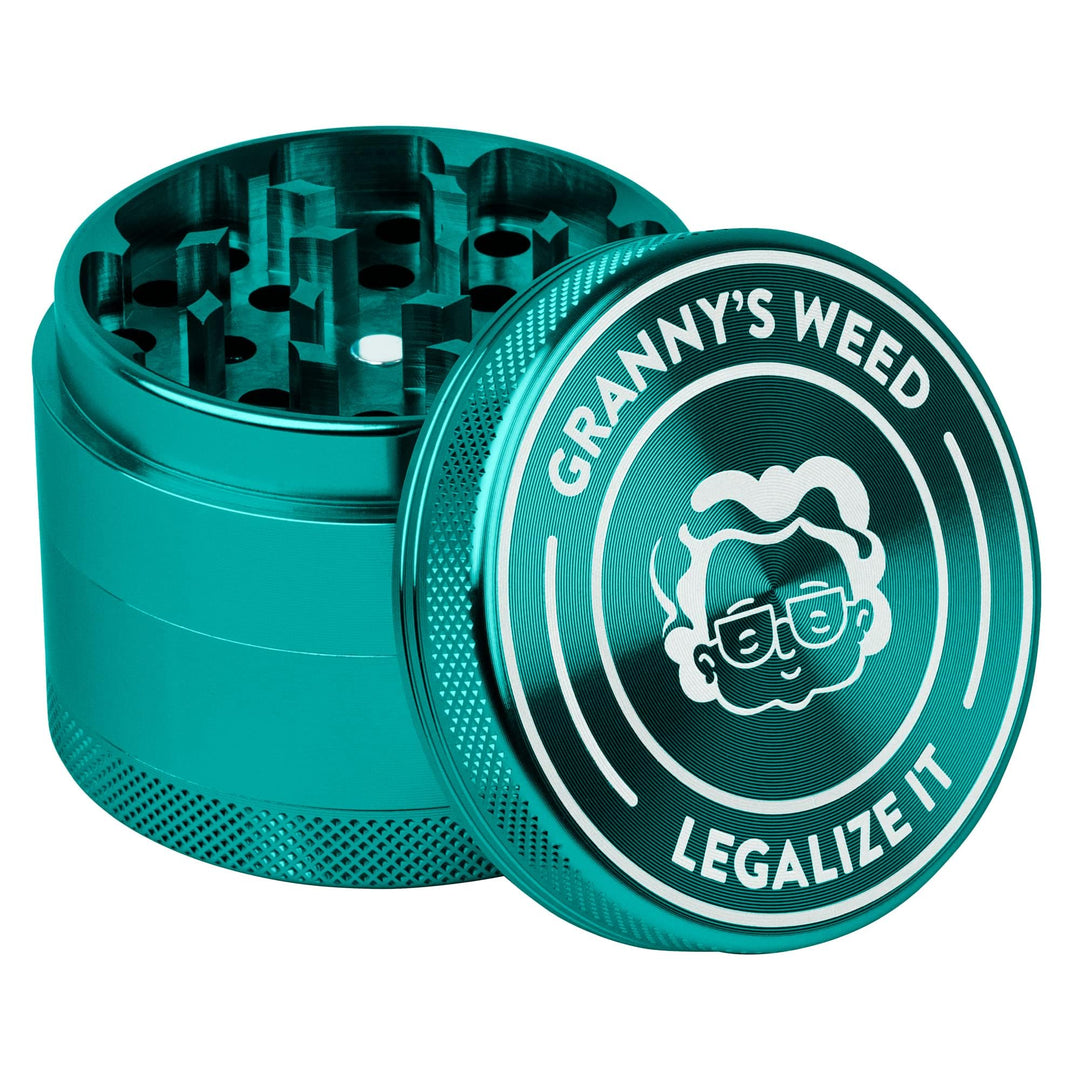 Granny's® Premium Aluminium Gewürzmühle | messerscharfes Mahlwerk | 4-teilig | inkl. Reinigungswerkz
