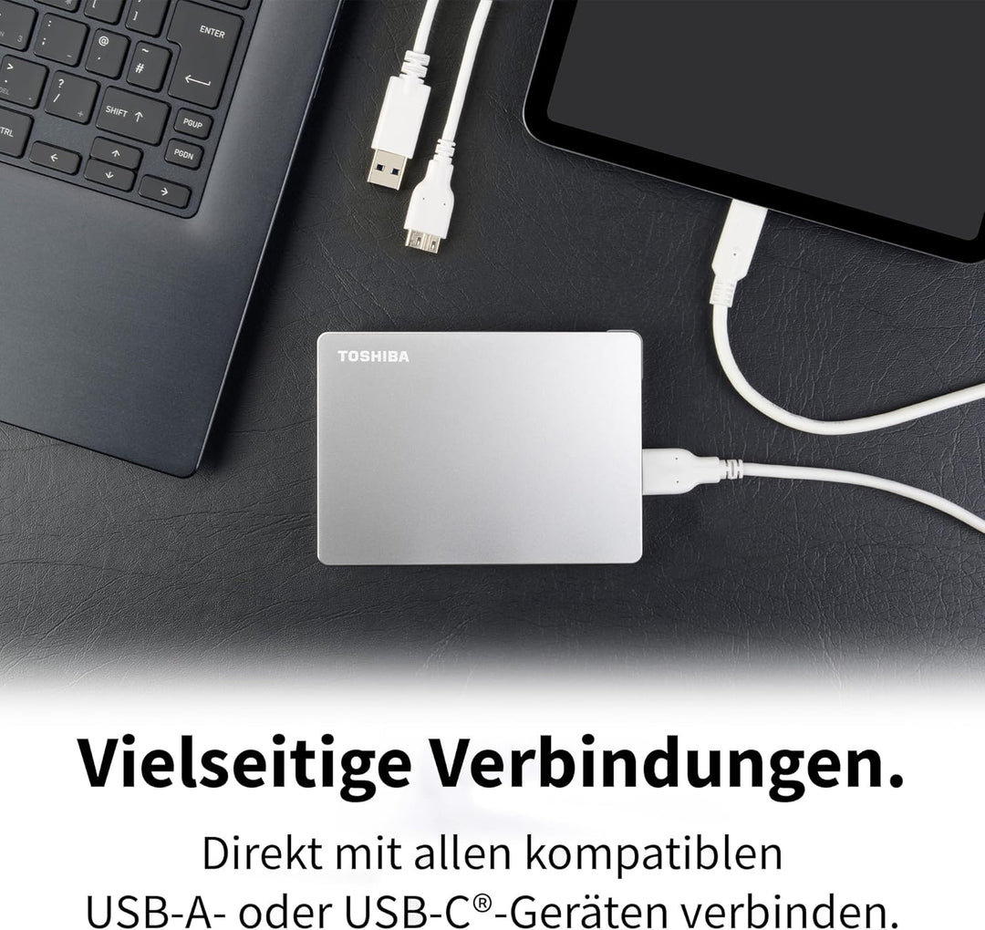 Toshiba 4TB Canvio Flex Portable External Hard Drive for Mac, Windows PC and Tablet use, compatible