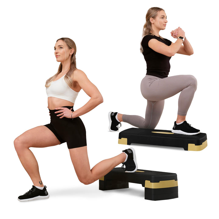 Hop-Sport Steppbrett HS-PP033AS für Zuhause - höhenverstellbarer Aerobic Stepper Fitness mit 3 Stufe