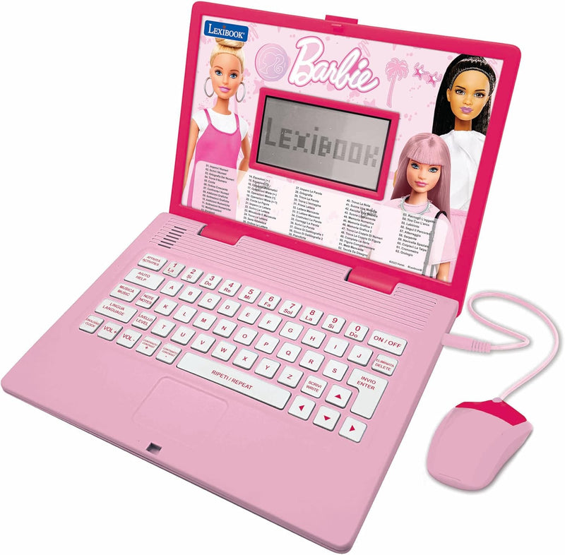 Lexibook JC598BBi5 Barbie, Lern- und Zweisprachiger Laptop in Englisch/Italienisch, Spielzeug für Ki