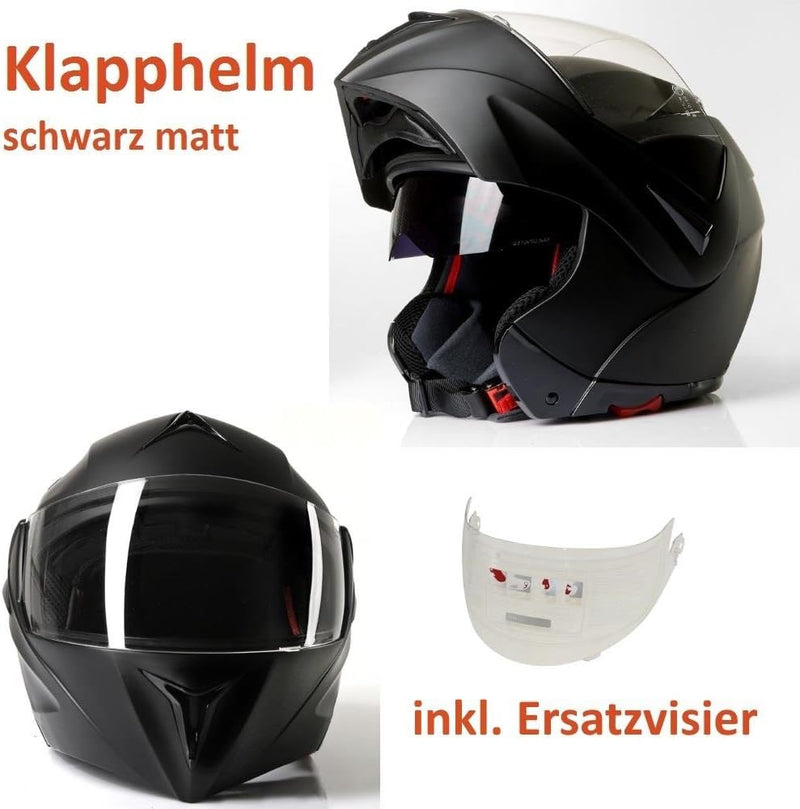 Klapphelm Integralhelm Motorradhelm CMX Vader matt schwarz mit Ersatzvisier