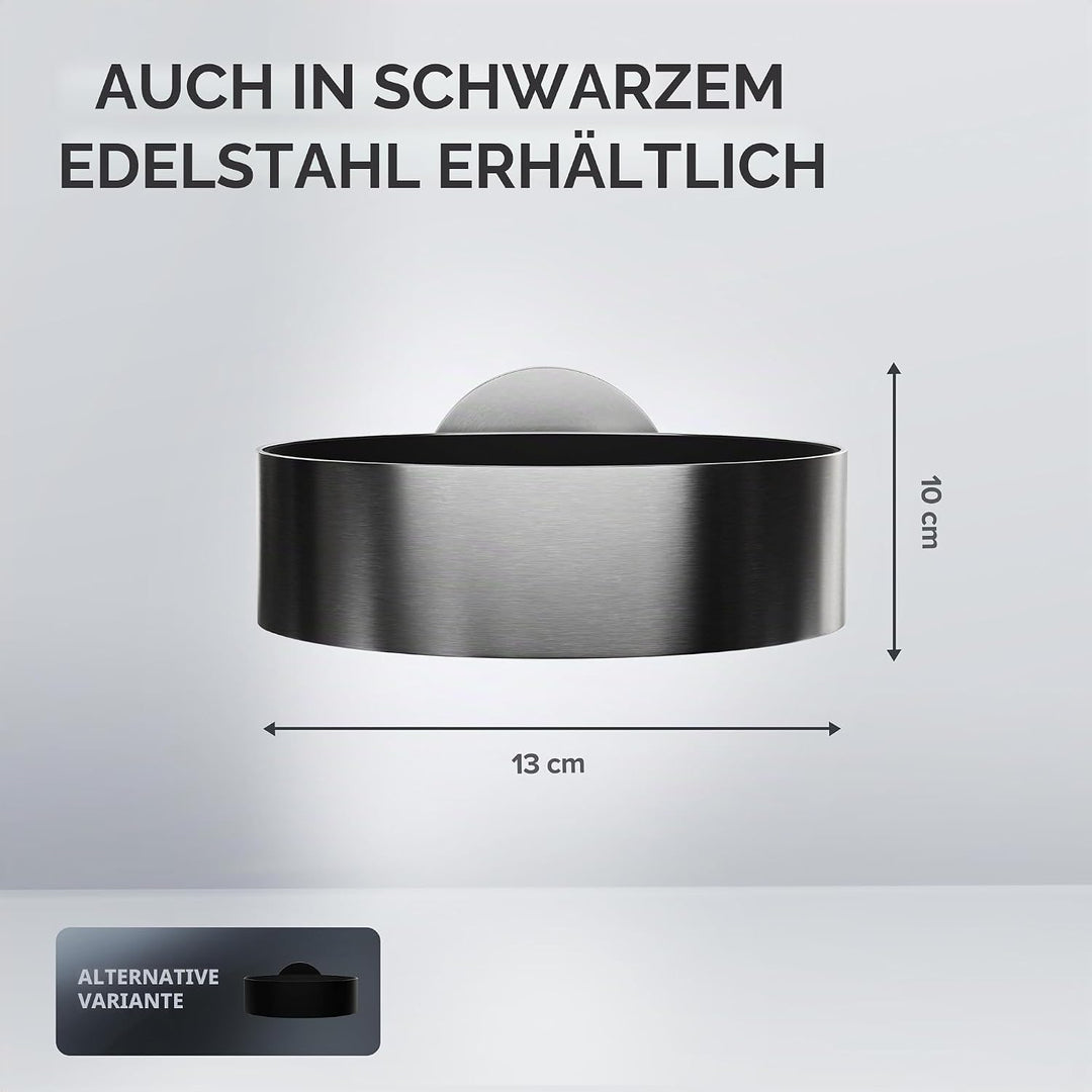 Haartrocknerhalter Ronne | Edelstahl | Silber | mit Wandmontage zum Bohren | mit Fönpolsterung | zum