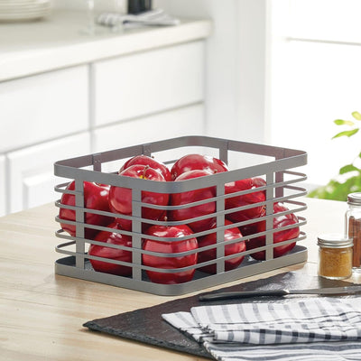 mDesign Allzweckkorb für das ganze Zuhause – Aufbewahrungskorb aus Metall für Küche, Vorratskammer,
