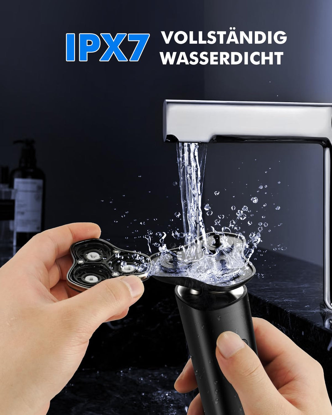 Rasierer Herren Elektrisch, ETROBOT 3-in-1Elektrorasierer Herren, IPX7 Wasserdicht Nass und Trockenr