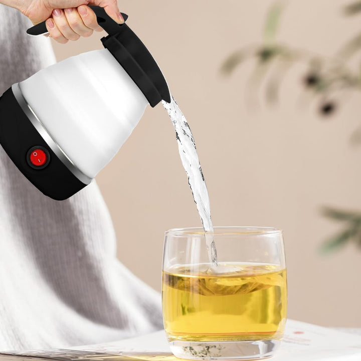 RANJIMA Wasserkocher Faltbar, 600ml Tragbarer Camping Wasserkocher Elektrischer Wasserkocher Mini Re