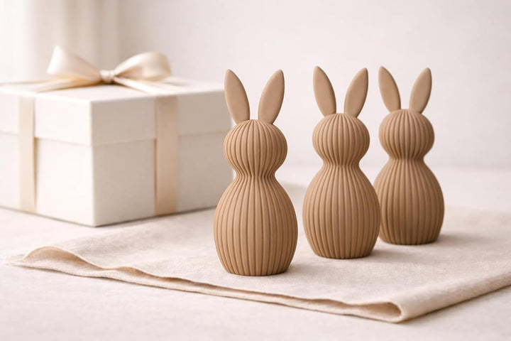 ALBA Hasen Deko 3er Set 12 cm – 3D Druck Deko Figuren im Skandinavischen Stil – Moderne Osterdeko Mi