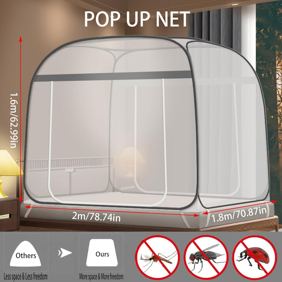 Moskitonetz Bett,180X200cm Moskitonetz Bett Pop Up,Zusammenklappbares Mosquito Net Bed,Faltbares Ant