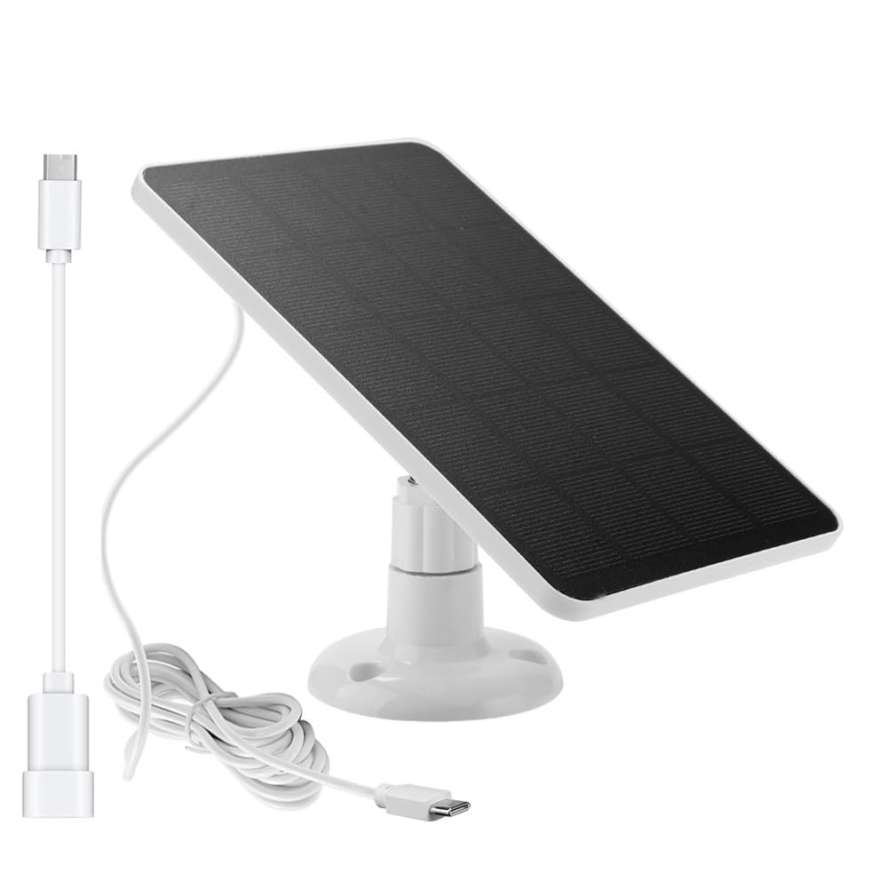 Solarmodul für Kamera [6W, IP65] - Kompatibel mit Überwachungskamera, Türklingel &amp; Aussenleuchten (5