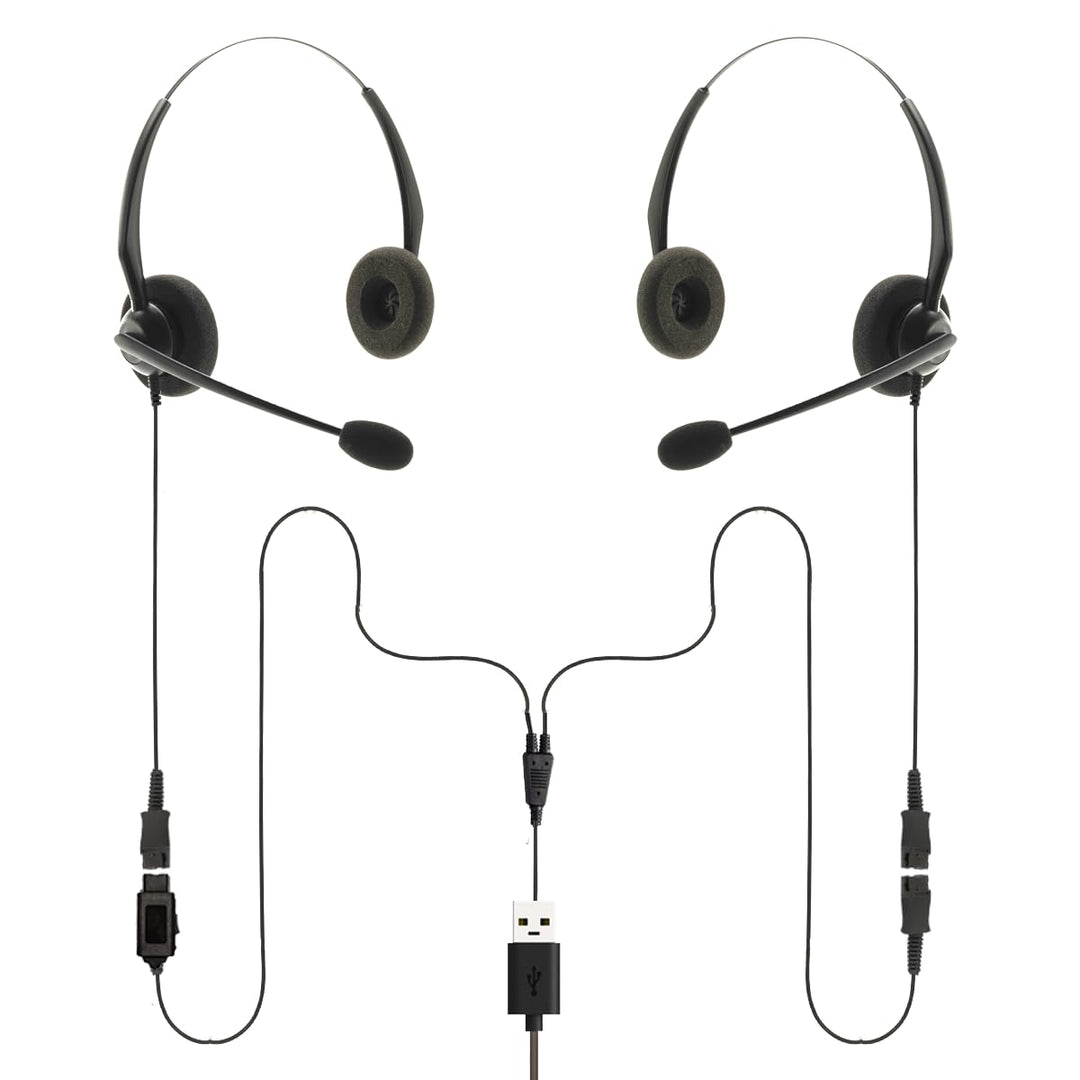 Project Telecom - USB, 2 Benutzer, binaurale Geräuschunterdrückung, Headset-Splitter, Training, Über