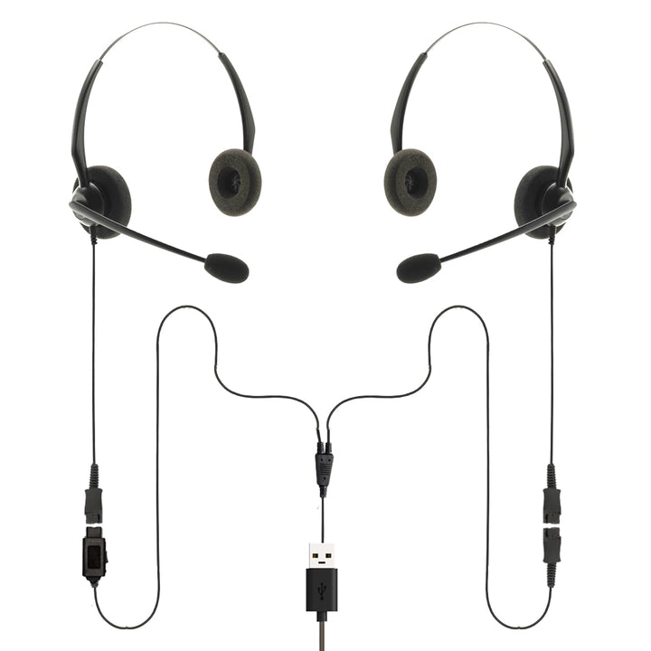 Project Telecom - USB, 2 Benutzer, binaurale Geräuschunterdrückung, Headset-Splitter, Training, Über