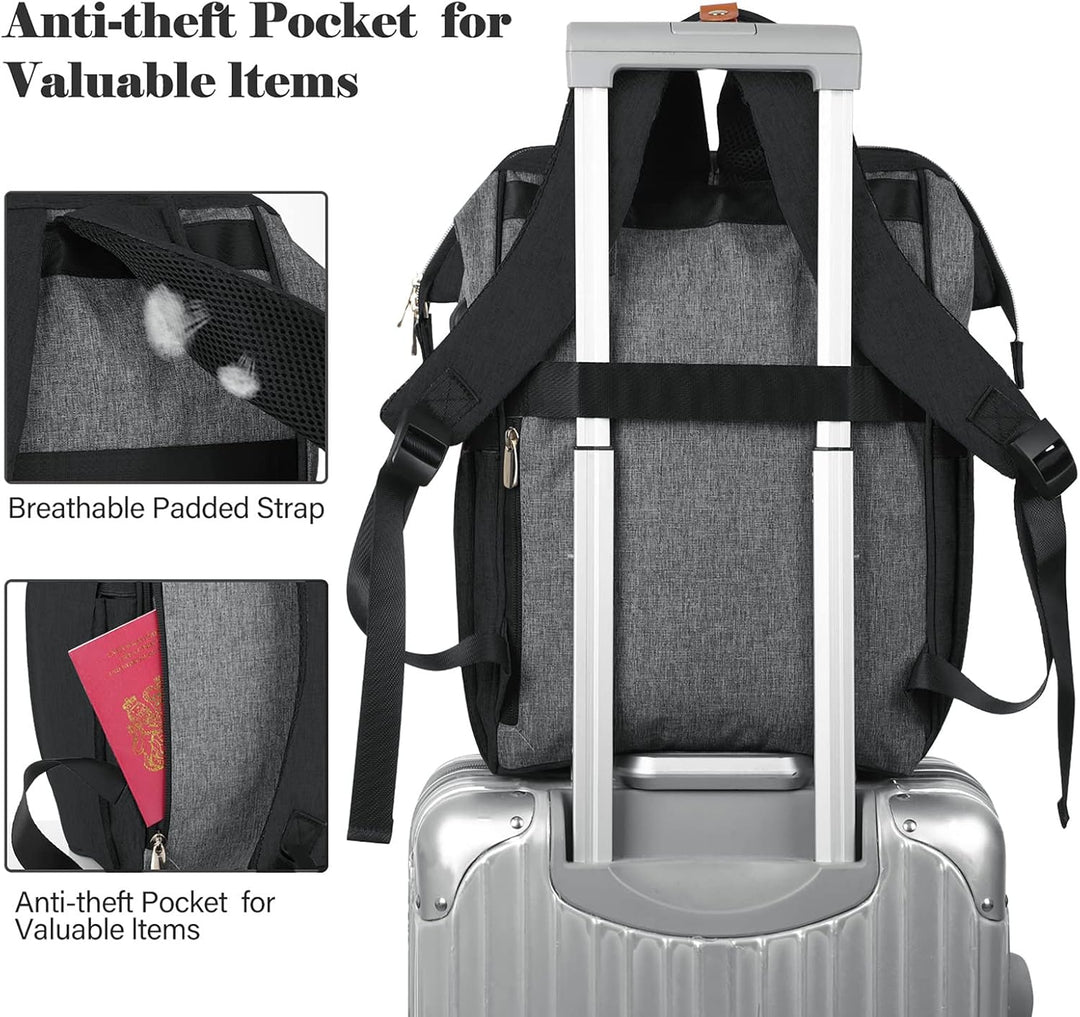 Rucksack Damen, 15,6 Zoll Laptop Rucksack mit USB Ladeanschluss, Schulrucksack Mädchen, Wasserdichte