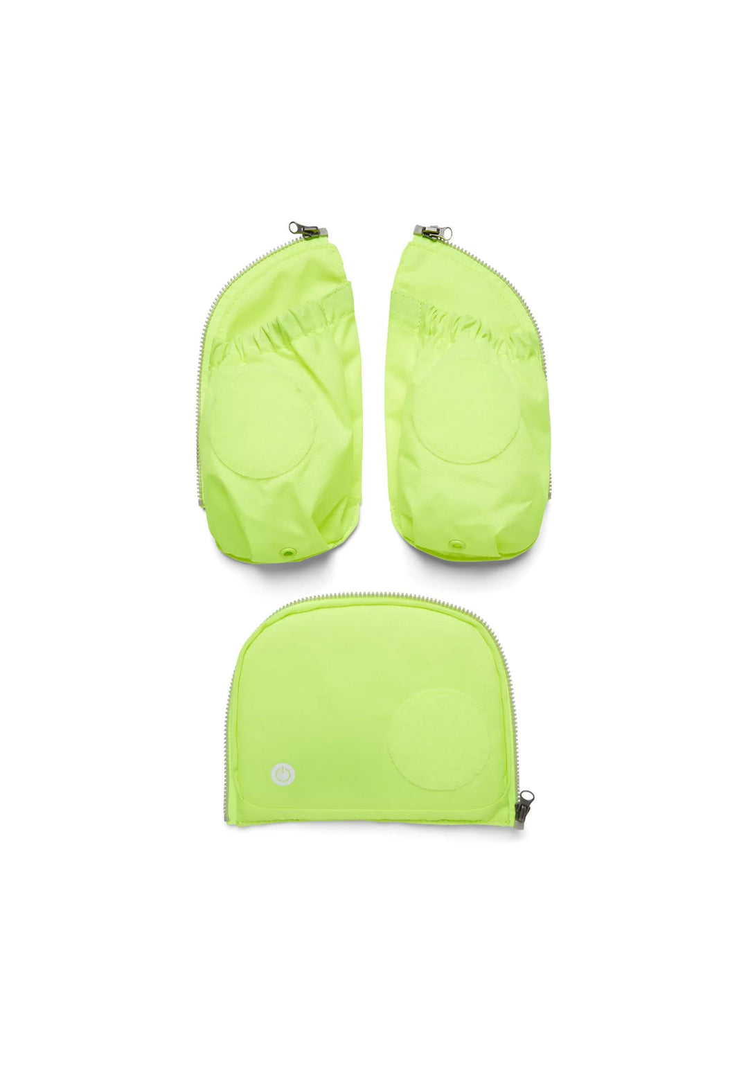 ergobag Fluo LED Seitentaschen Set Geeignet für pack, cubo, cubo light und wide Einheitsgrösse Gelb,