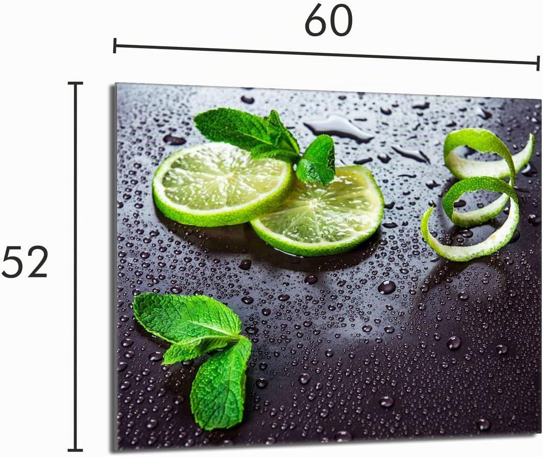 Herdabdeckplatte 60x52 Einteilig Glas Elektroherd Induktion Herdschutz Spritzschutz Glasplatte Deko