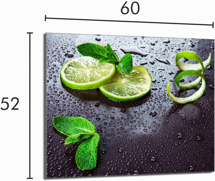 Herdabdeckplatte 60x52 Einteilig Glas Elektroherd Induktion Herdschutz Spritzschutz Glasplatte Deko
