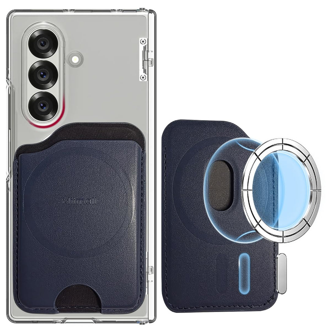 Miimall Kompatibel mit Samsung Galaxy Z Fold 7 Magnet Wallet, [Haltet 2-3 Karten] Dünn Leder Kartenh