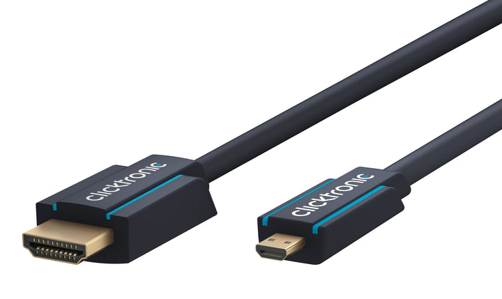 Clicktronic High Speed HDMI auf Micro HDMI oder Micro HDMI auf HDMI Kabel lang – Adapterkabel Typ D