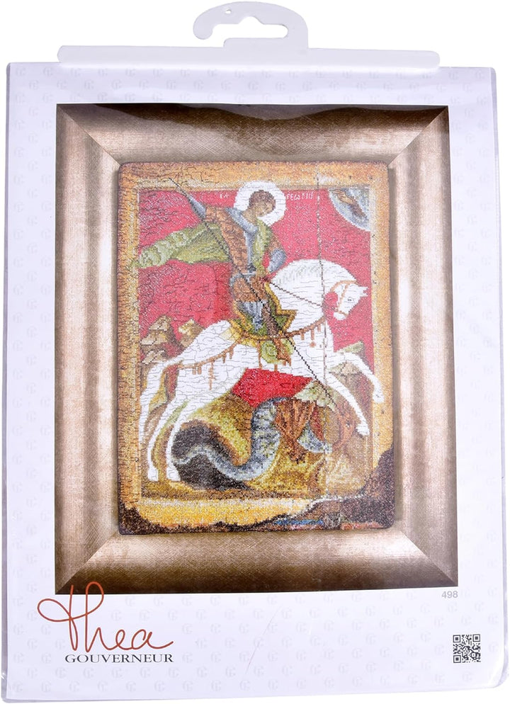 Thea Gouverneur - Kreuzstich-Set - St. GeorgeIkone - Aida - 18 Count - Für Erwachsene - 498A, St. Ge