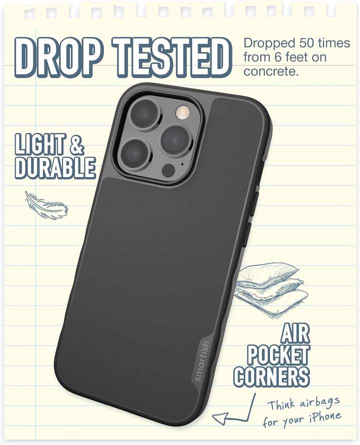 Smartish iPhone 14 Pro Slim Case – Gripmunk kompatibel mit MagSafe [leicht + schützend] Dünne Griffa