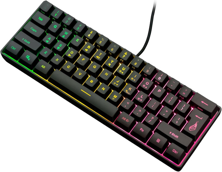 SureFire Kingpin X1 60% Gaming Tastatur US English, Gaming Multimedia Keyboard klein & mobil, RGB-Ta