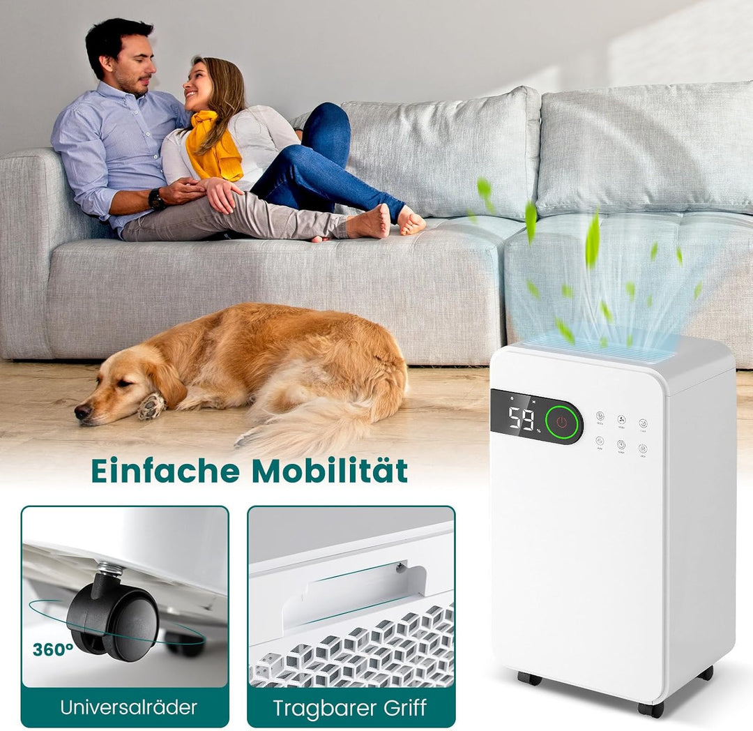 RELAX4LIFE Luftentfeuchter Elektrisch, 15L/24H, 2,3L Wassertank, Raumentfeuchter Schlafmodus & 24h T