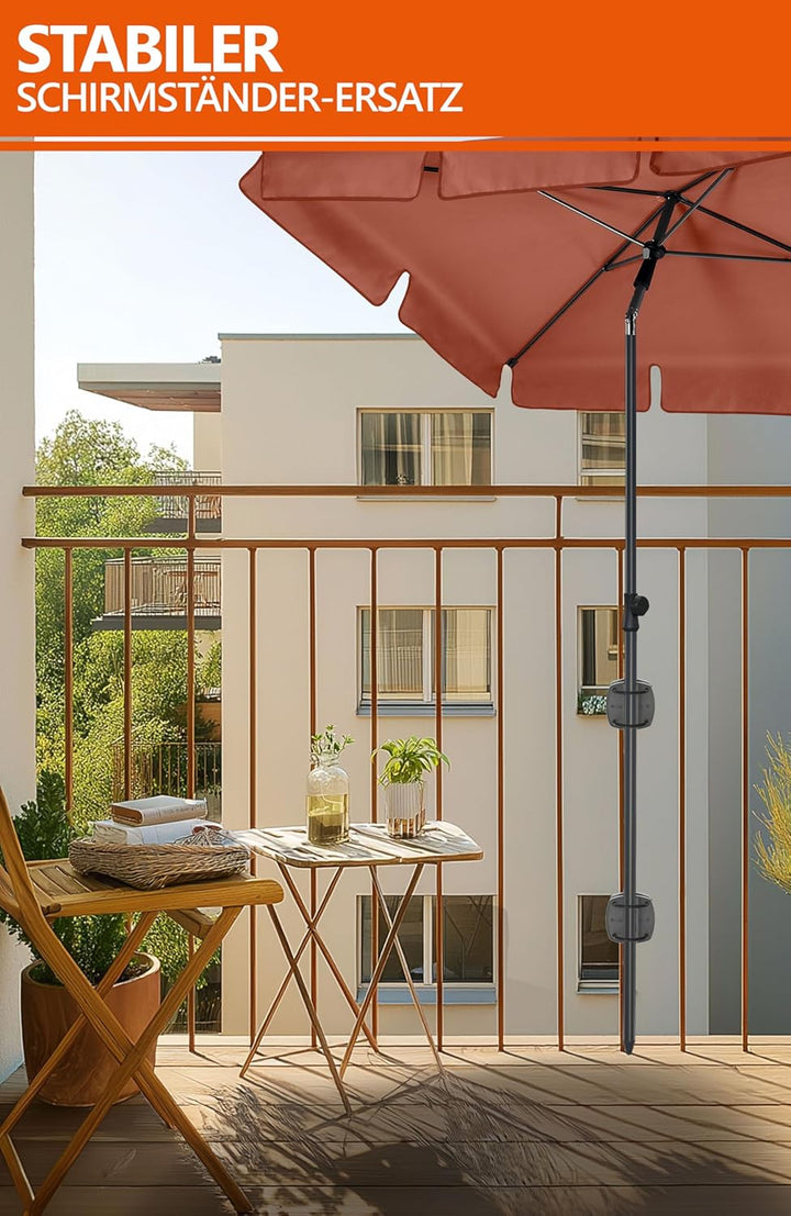 4smile Sonnenschirm Balkon SunnyShade, 200 x 125 cm, Orange - UPF 50+ Sonnenschirm rechteckig als So