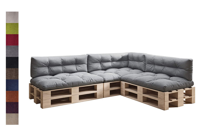 sunnypillow Palettenkissen für Palettenmöbel - 7er Set - Palettenauflage 120 x 80 für Palettensofa -